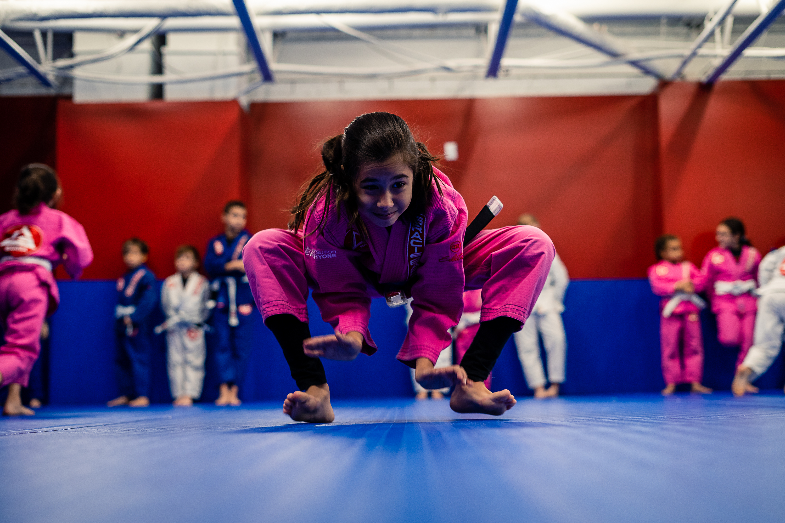 Kids BJJ girls training Montreal Gracie Barra